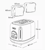 2 slice Vintage Toaster SUS304 Food grade 6 Browning level Fashion High Lift Bar Flower Watermark Painting Process 3 Features-Thaw / reheat / cancel,