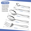 Walchoice 5-Piece Serving Set, Stainless Steel Hostess Serving Set for Wedding Banquet Buffet, Includes Slotted Spoon, Serving Spoon, Serving Fork, Bu