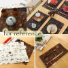 2 Pcs Chinese Cotton Linen Place Mats Calligraphy Pattern Table Mats Placemat for Dinner Parties 17.7x11.8 inch, Khaki