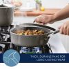 Cook + Create Aluminum Nonstick Saute Pan with Lid 3qt Gray