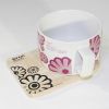 SYNC - [Flower Pink] Espresso Cup / Wood Coaster (2.5 inch height)