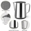 Mooye 12 oz Stainless Steel Milk Frother Maker, 350ml Milk Frother Cup Stainless Steel Espresso Cup, Cappuccino Barista Tools Milk Pot Steamer Milk Cu