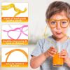 Drinking Straws Glasses Plastic 5Pcs Fun Glasses Straw Covers Cap Reusable Straws for Kids Glasses Straws Drinking Adult Party Fun Straws for Eye Glas