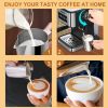 Mooye 12 oz Stainless Steel Milk Frother Maker, 350ml Milk Frother Cup Stainless Steel Espresso Cup, Cappuccino Barista Tools Milk Pot Steamer Milk Cu