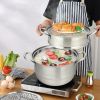 Kitchen Supplise Glass Lid Multi Tiers Kitchen Pan Cookware Stainless Steel Steamer Set